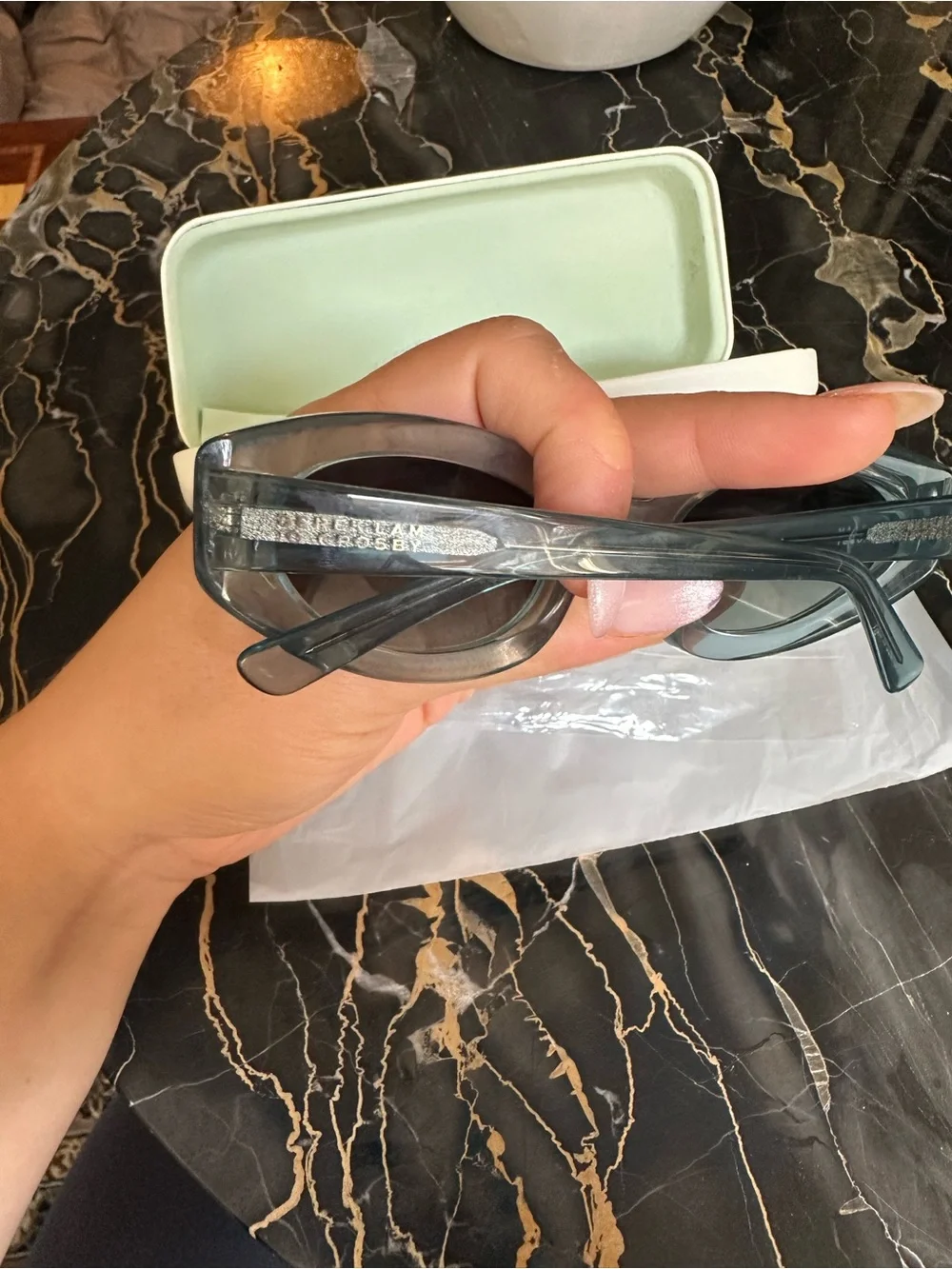10 Crosby Derek Lam Seafoam Blue Cat-Eye Sunglasses